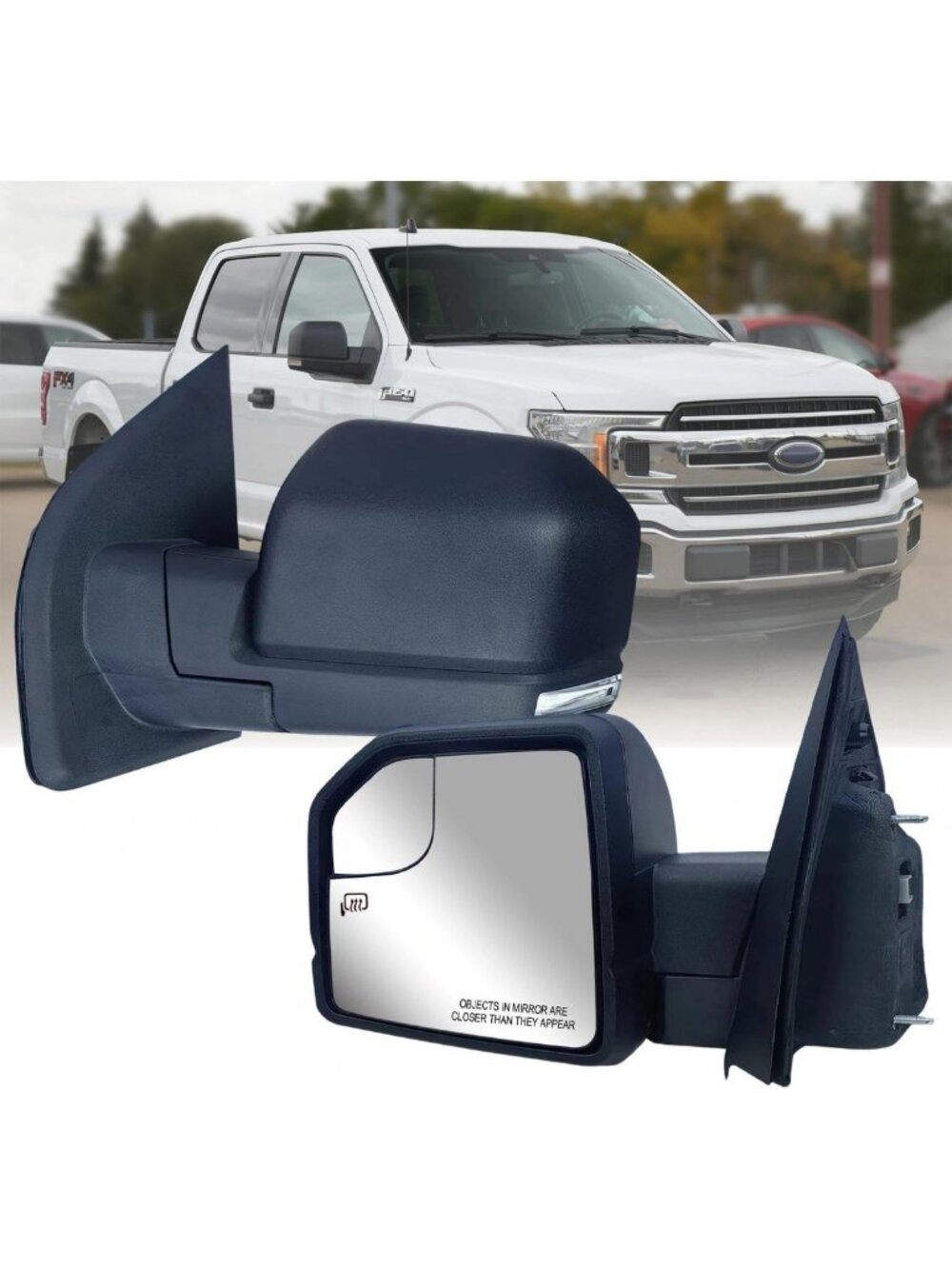 Power Heated Left Side Door Mirror Cover with Signal Light for Ford F-150